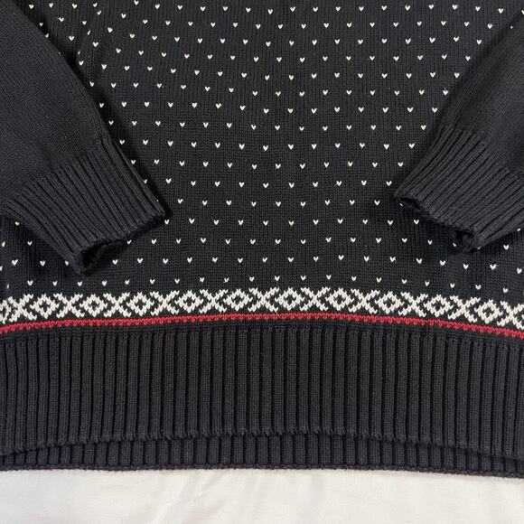 Dockers Christmas Sweater Mens Size M Black Fair Isle Reindeer Knit Pullover VTG - Picture 3 of 12